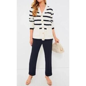 TUCKERNUCK Navy Pleated Duncan Trouser NWT Size 6